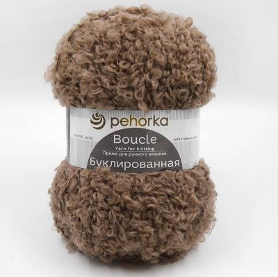 Пехорка Буклированная (377 кофейный) 30% мохер 20% шерсть 50% акрил 200 гр/220 м